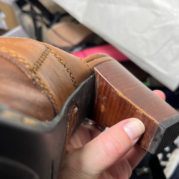 Born Leather Clog Mule Stacked Heels Sz 9  Boho Bohemian, Retro, Americana - Picture 12 of 12